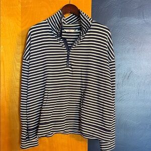 Vineyard Vines Navy & White Striped Half-Zip Pullover